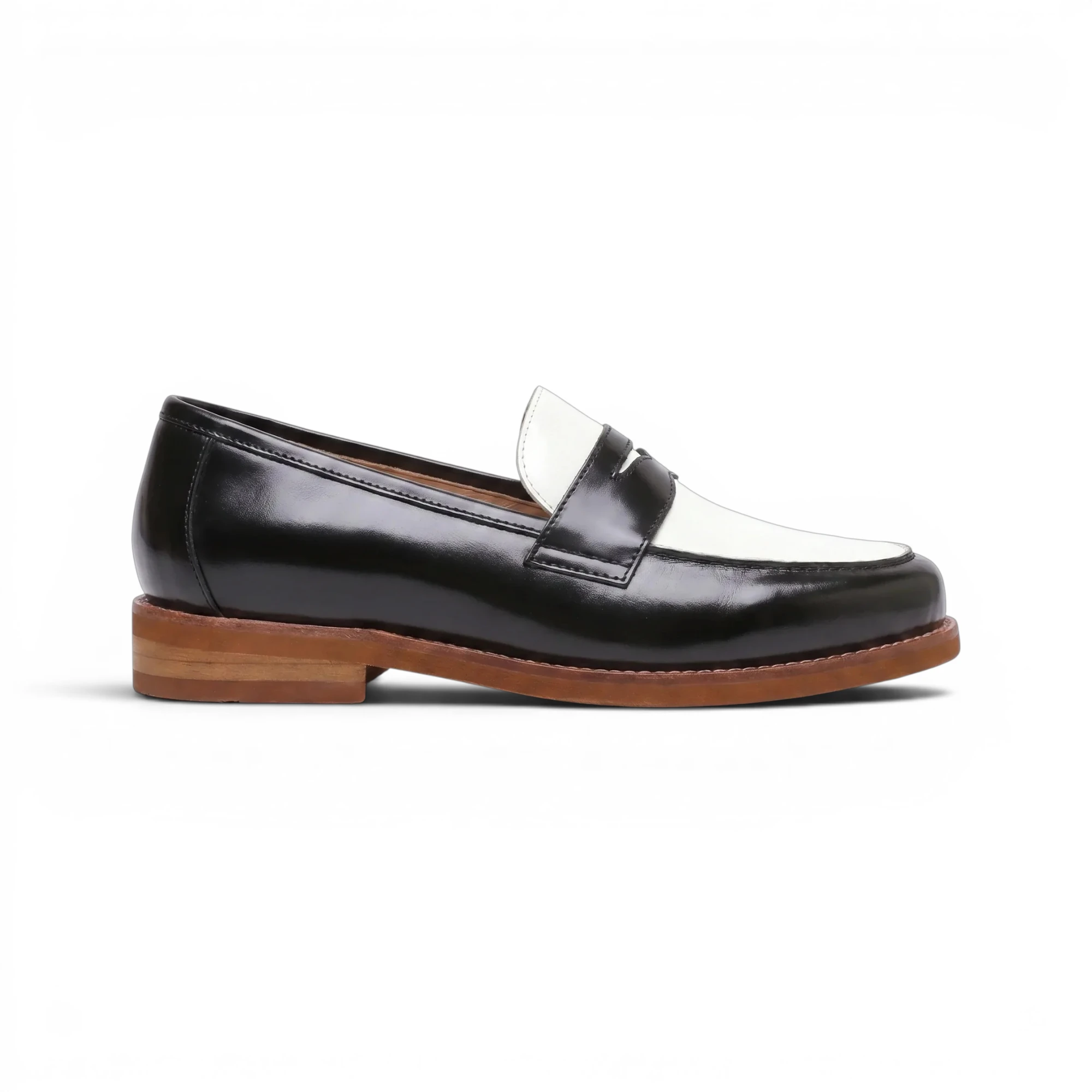 Marlow Penny Loafer - Black and White