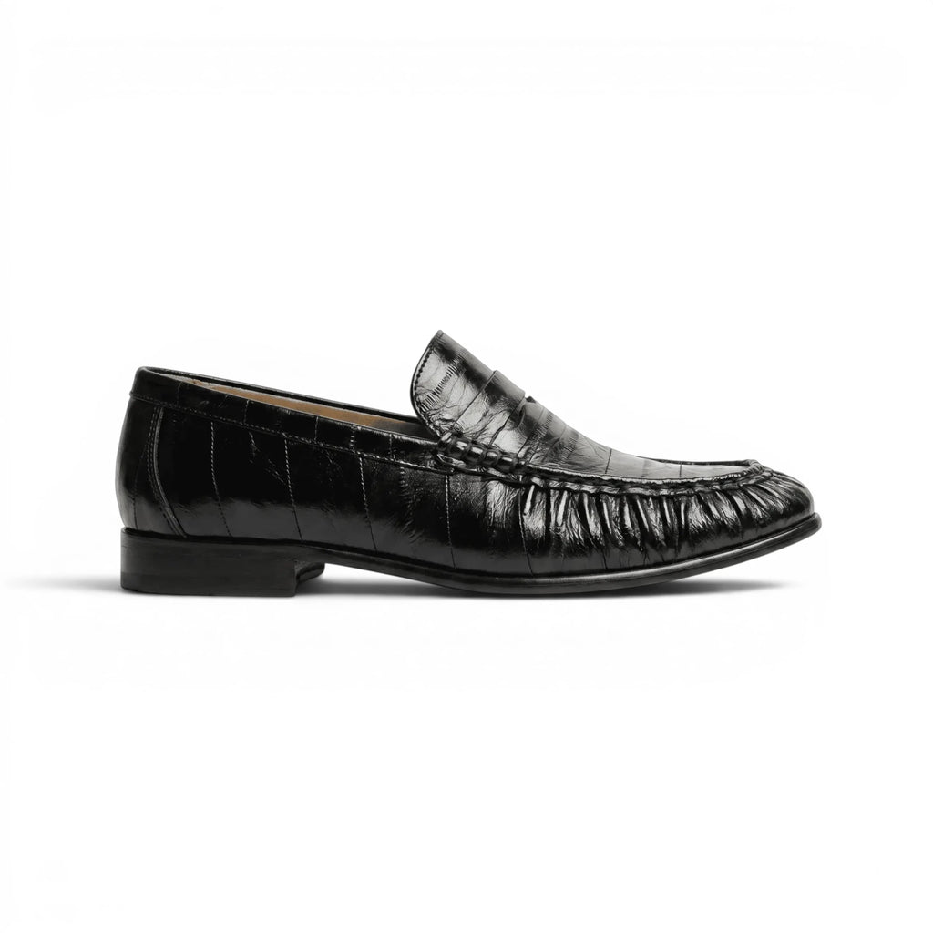 Marvoux Eel Leather Penny Loafer - Black