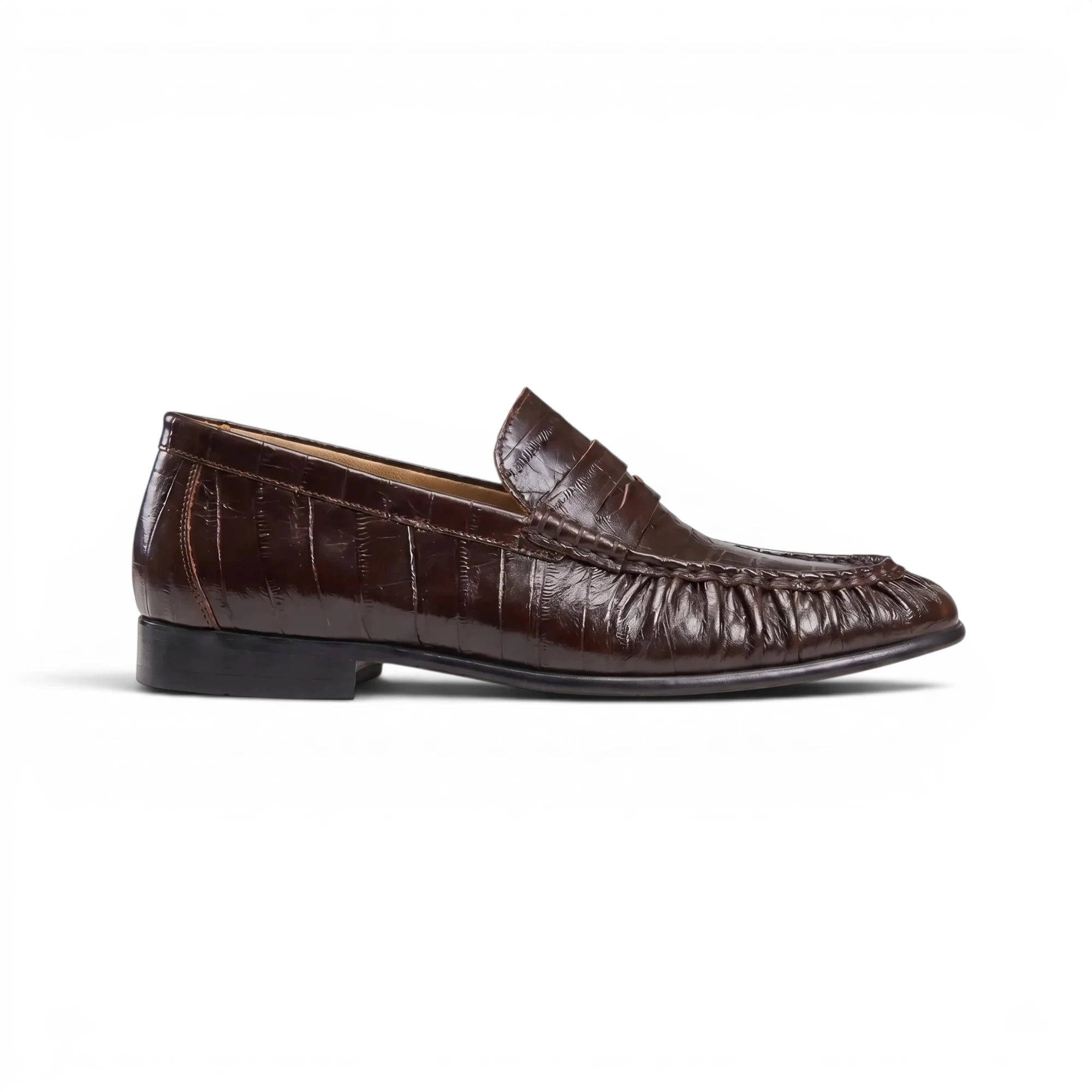 Marvoux Eel Leather Penny Loafer - Wine