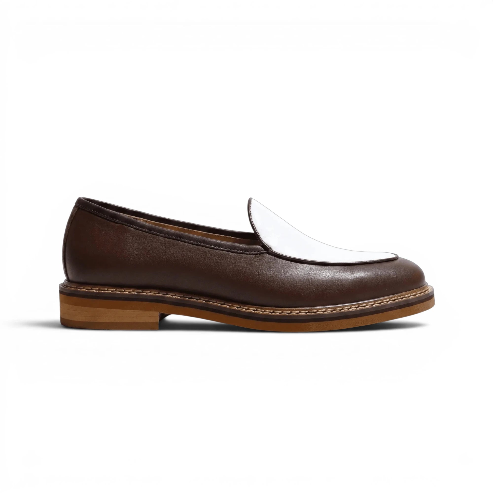 Scultore Belgian Loafer - Coffee and White